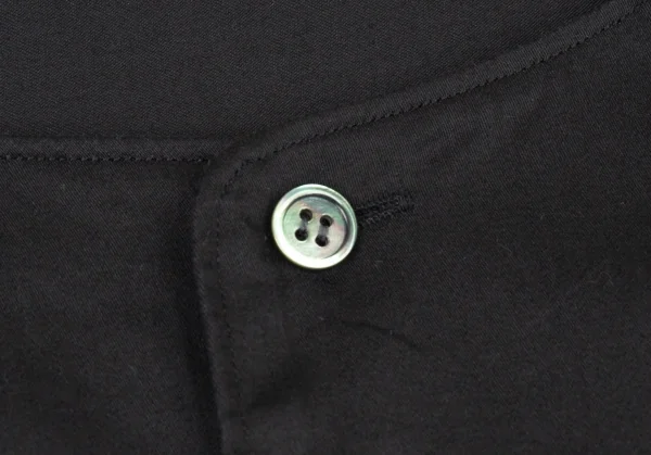 コムコム コムデギャルソンCOMME des GARCONS コットンスクエアラウンドカラー七分袖シャツ 黒S K-105395_004