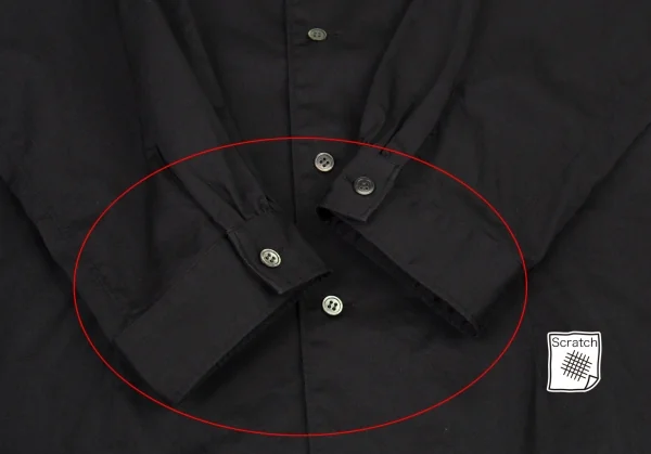 コムコム コムデギャルソンCOMME des GARCONS コットンスクエアラウンドカラー七分袖シャツ 黒S K-105395_007