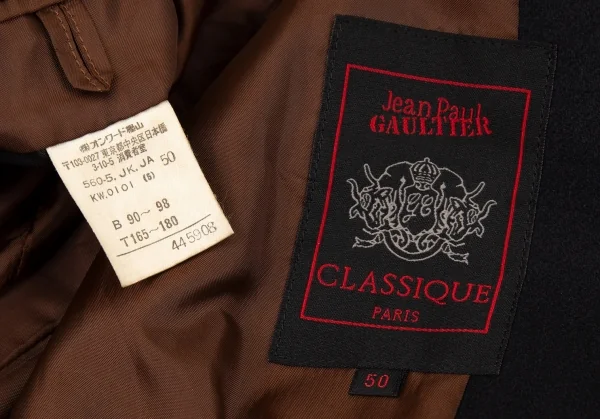 ジャンポールゴルチエ クラシックJean Paul GAULTIER CLASSIQUE トリプルチェンジポケットジャケット 黒50 K-105425_017