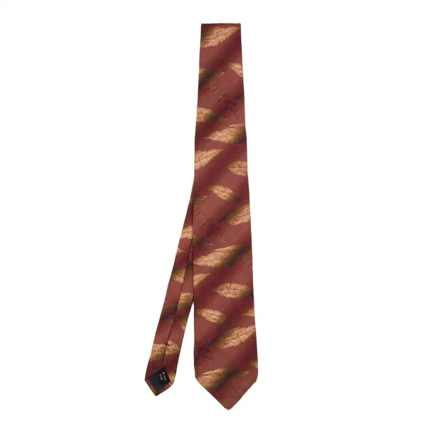 Jean-Paul GAULTIER HOMME Feather Jacquard Silk Tie Bordeaux  K-105462_001