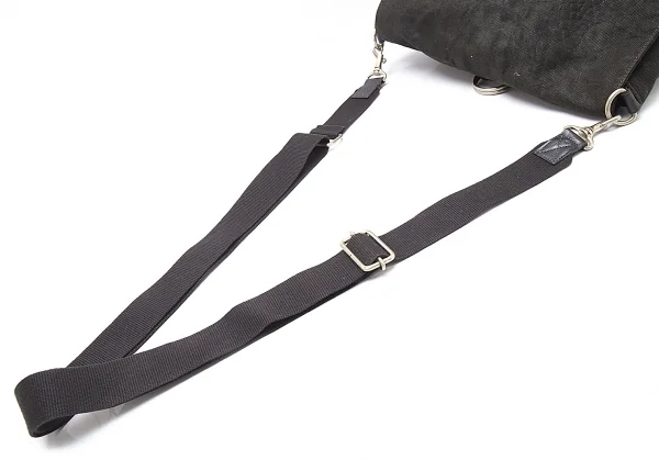 ジャンポールゴルチエJean Paul GAULTIER クロコダイルエンボスフラップ2wayショルダーバッグ 黒 K-105470_014
