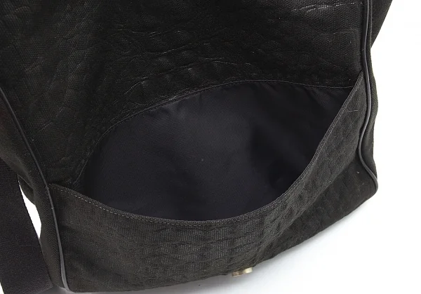 ジャンポールゴルチエJean Paul GAULTIER クロコダイルエンボスフラップ2wayショルダーバッグ 黒 K-105470_016