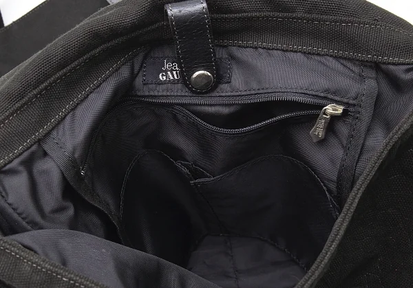 ジャンポールゴルチエJean Paul GAULTIER クロコダイルエンボスフラップ2wayショルダーバッグ 黒 K-105470_018
