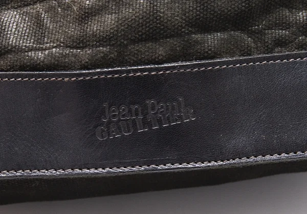 ジャンポールゴルチエJean Paul GAULTIER クロコダイルエンボスフラップ2wayショルダーバッグ 黒 K-105470_004