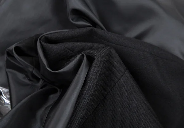 コムデギャルソンCOMME des GARCONS　異素材切替ワイドインサイドアウトボタンレスベスト 黒M K-105486_011