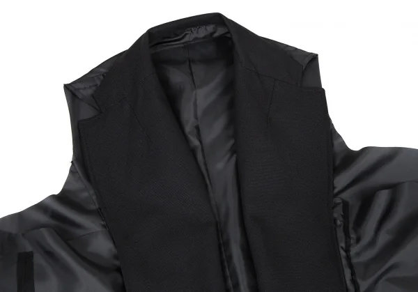 コムデギャルソンCOMME des GARCONS　異素材切替ワイドインサイドアウトボタンレスベスト 黒M K-105486_003