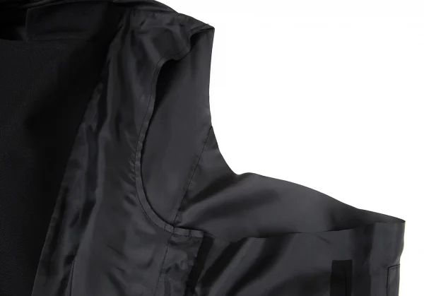 コムデギャルソンCOMME des GARCONS　異素材切替ワイドインサイドアウトボタンレスベスト 黒M K-105486_004