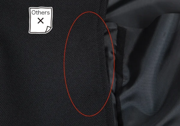 コムデギャルソンCOMME des GARCONS　異素材切替ワイドインサイドアウトボタンレスベスト 黒M K-105486_007