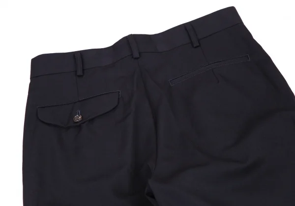 コムデギャルソンCOMME des GARCONSウールギャバタックテーパードパンツ 紺M K-105496_008
