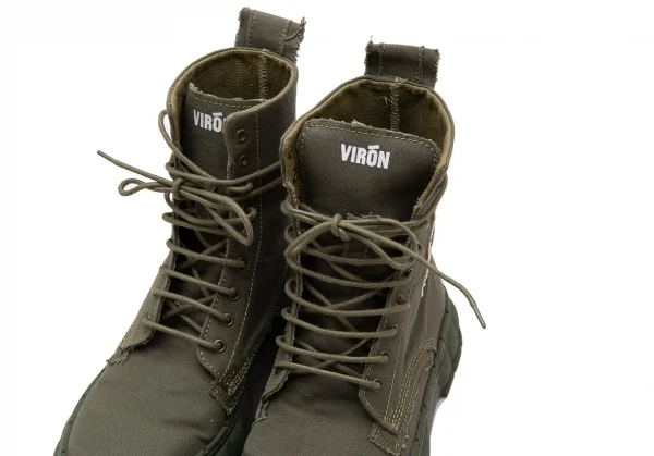 ヴィロンVIRON アップサイクルハイカットスニーカー カーキ36(23位
