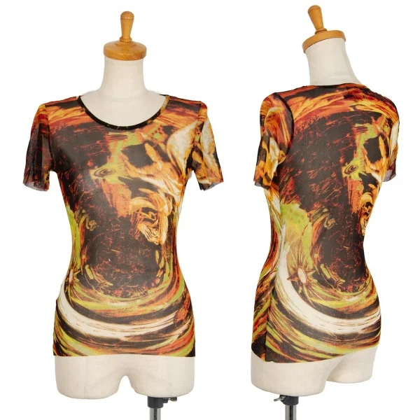 ジャンポールゴルチエJean Paul GAULTIER グラフィックプリントパワーネットTシャツ マルチ40 K-105511_001