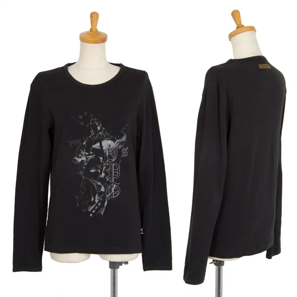 ジーンズポールゴルチエJean's Paul GAULTIER グラフィックプリント刺繍ストレッチカットソー 黒S K-105518_001