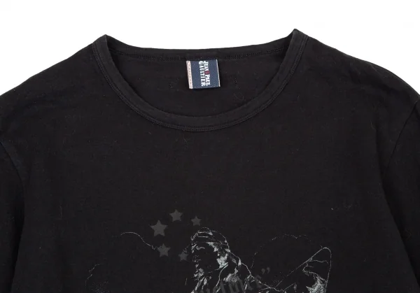 ジーンズポールゴルチエJean's Paul GAULTIER グラフィックプリント刺繍ストレッチカットソー 黒S K-105518_003
