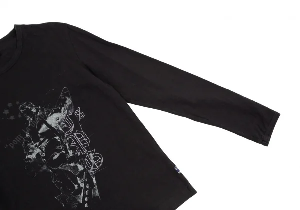 ジーンズポールゴルチエJean's Paul GAULTIER グラフィックプリント刺繍ストレッチカットソー 黒S K-105518_005