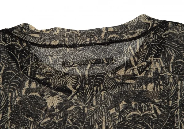 ジャンポールゴルチエ オムJean Paul GAULTIER HOMME ジャングルプリントパワーネットカットソー 黒ベージュ48 K-105523_010
