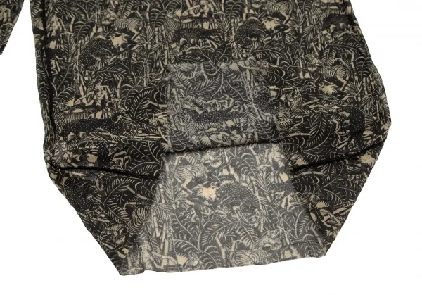 ジャンポールゴルチエ オムJean Paul GAULTIER HOMME ジャングルプリントパワーネットカットソー 黒ベージュ48 K-105523_007