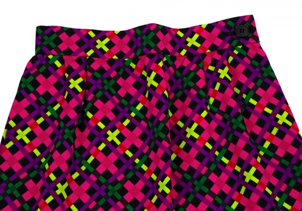イヴサンローランYves Saint Laurent ポリバイアスチェック台形スカート マルチM K-105538_003