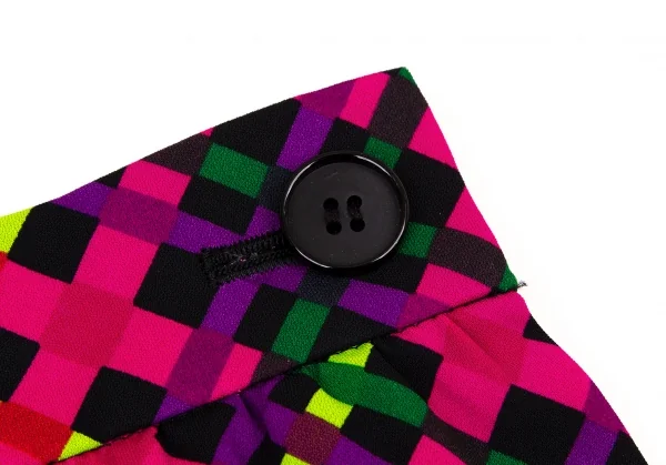 イヴサンローランYves Saint Laurent ポリバイアスチェック台形スカート マルチM K-105538_004