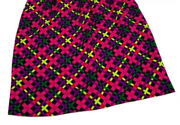 イヴサンローランYves Saint Laurent ポリバイアスチェック台形スカート マルチM K-105538_006