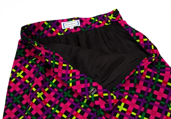 イヴサンローランYves Saint Laurent ポリバイアスチェックセットアップ マルチM K-105539_014