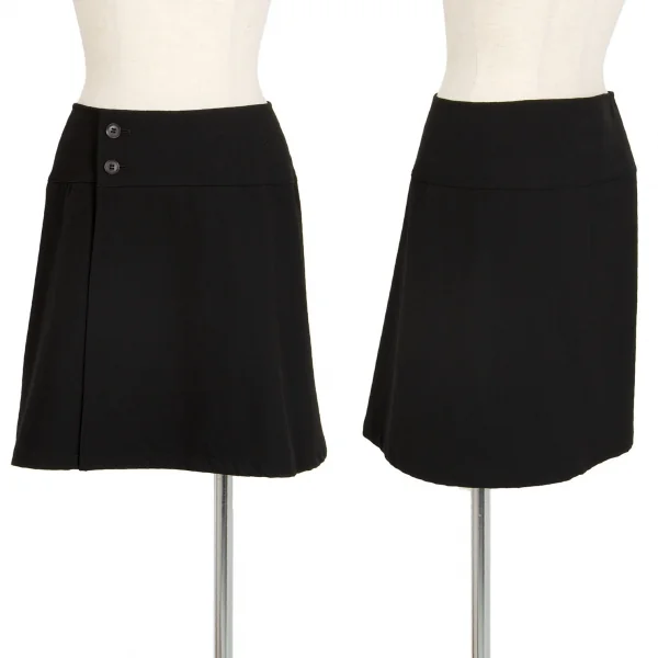 ワイズY's ウールギャバラップミニスカート 黒2 K-105546_001
