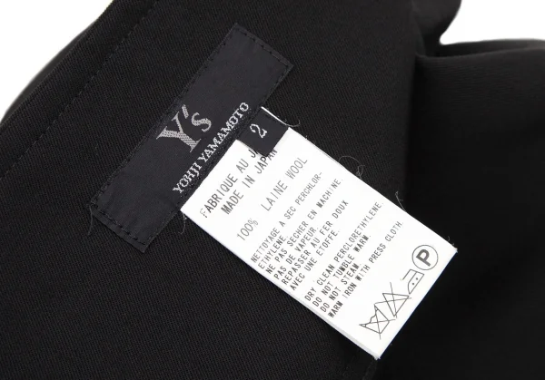 ワイズY's ウールギャバラップミニスカート 黒2 K-105546_011