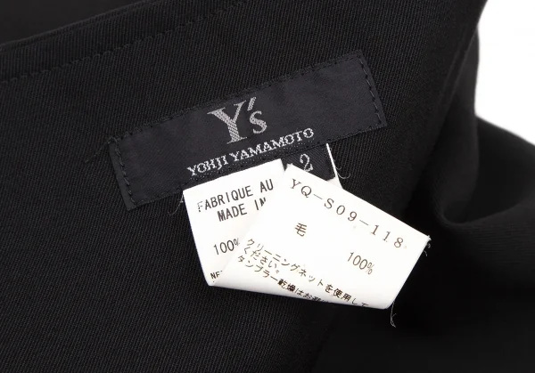 ワイズY's ウールギャバラップミニスカート 黒2 K-105546_012