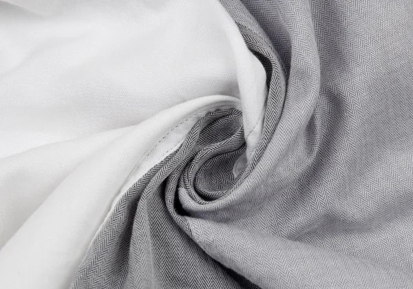 ISSEY MIYAKE Herringbone Switching Cotton Long Sleeve Shirt K-105558_016