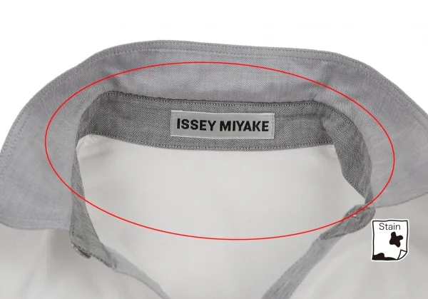 ISSEY MIYAKE Herringbone Switching Cotton Long Sleeve Shirt K-105558_005