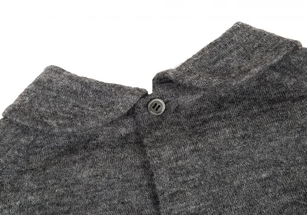 新品!トリコ コムデギャルソン トリコスペシャルtricot COMME des GARCONStricot Special バックボタンレース装飾アンゴラニット グレー白M K-105564_010