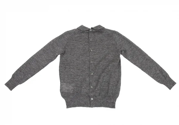 新品!トリコ コムデギャルソン トリコスペシャルtricot COMME des GARCONStricot Special バックボタンレース装飾アンゴラニット グレー白M K-105564_009