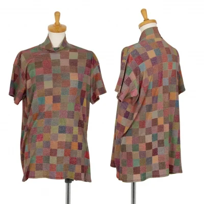 ヨーガンレールJURGEN LEHL ブロックチェックハイネックTシャツ マルチ