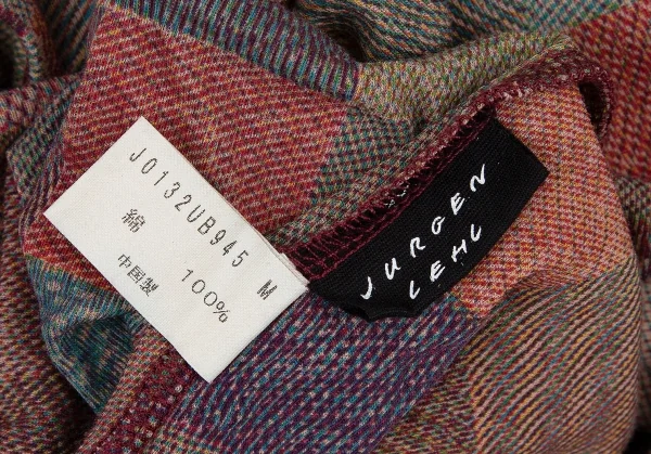 ヨーガンレールJURGEN LEHL ブロックチェックハイネックTシャツセットアップ マルチM K-105572_009