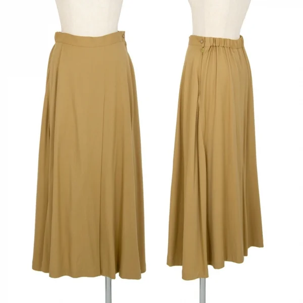 イッセイミヤケペルマネンテISSEY MIYAKE PERMANENTE ウール混タックデザインスカート ベージュL K-105584_001