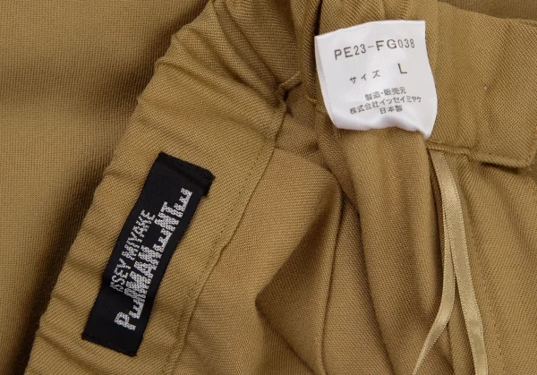 イッセイミヤケペルマネンテISSEY MIYAKE PERMANENTE ウール混タックデザインスカート ベージュL K-105584_011