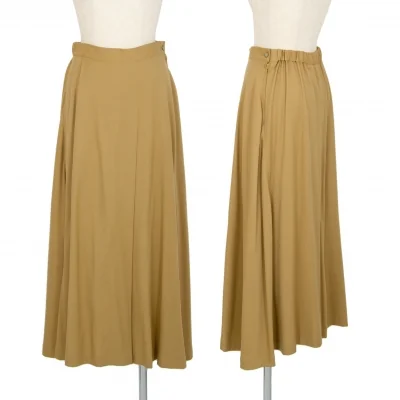 イッセイミヤケペルマネンテISSEY MIYAKE PERMANENTE ウール混タックデザインスカート ベージュ