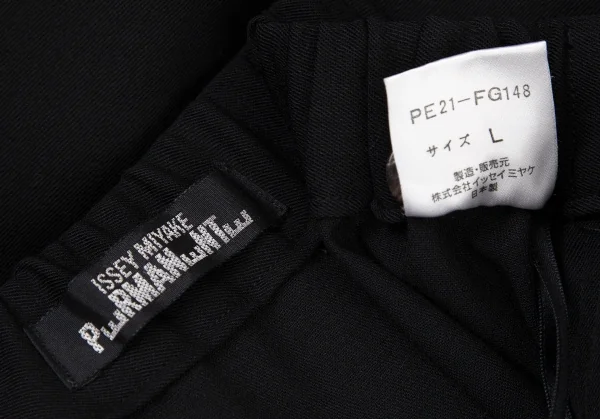 イッセイミヤケペルマネンテISSEY MIYAKE PERMANENTE ウールギャバタックデザインスカート 黒L K-105585_013