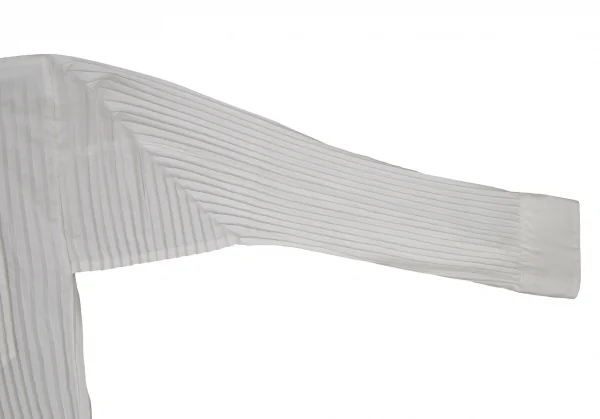 イッセイミヤケ メンISSEY MIYAKEMEN アコーディオンプリーツバンドカラーシャツ 白M K-105587_005