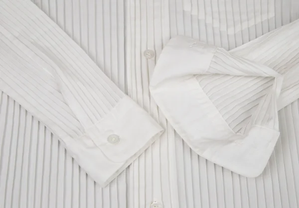 イッセイミヤケ メンISSEY MIYAKEMEN アコーディオンプリーツバンドカラーシャツ 白M K-105587_006