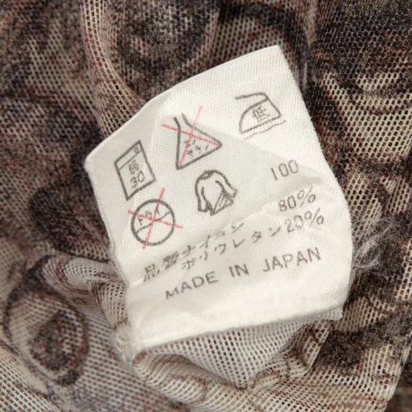 ジャンポールゴルチエJean Paul GAULTIER ボタニカルプリントパワーネットロングスリーブカットソー オフベージュ40 K-105602_015