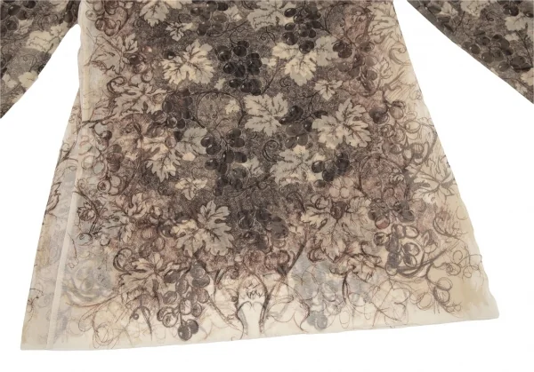 ジャンポールゴルチエJean Paul GAULTIER ボタニカルプリントパワーネットロングスリーブカットソー オフベージュ40 K-105602_006