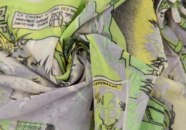 ジャンポールゴルチエJean Paul GAULTIER PARIS アメコミプリントパワーネットTシャツ オフ黄40 K-105604_011