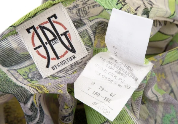 ジャンポールゴルチエJean Paul GAULTIER PARIS アメコミプリントパワーネットTシャツ オフ黄40 K-105604_012