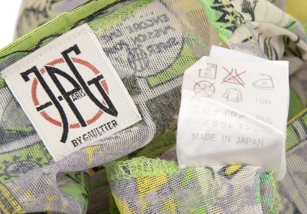 ジャンポールゴルチエJean Paul GAULTIER PARIS アメコミプリントパワーネットTシャツ オフ黄40 K-105604_013