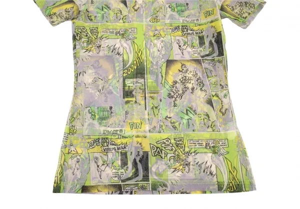 ジャンポールゴルチエJean Paul GAULTIER PARIS アメコミプリントパワーネットTシャツ オフ黄40 K-105604_006