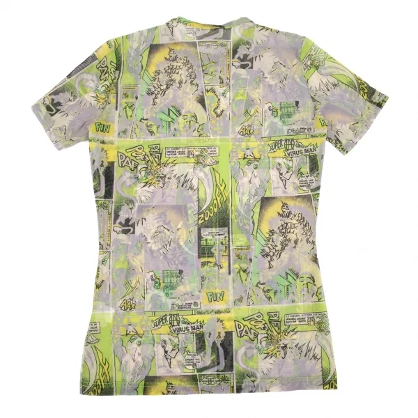 ジャンポールゴルチエJean Paul GAULTIER PARIS アメコミプリントパワーネットTシャツ オフ黄40 K-105604_008