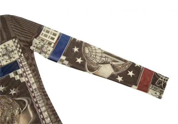 ジャンポールゴルチエJean Paul GAULTIER PARIS グラフィックプリントパワーネットカットソー ベージュモカ40 K-105607_004