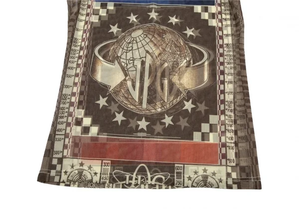 ジャンポールゴルチエJean Paul GAULTIER PARIS グラフィックプリントパワーネットカットソー ベージュモカ40 K-105607_006