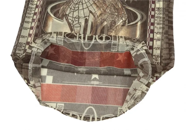 ジャンポールゴルチエJean Paul GAULTIER PARIS グラフィックプリントパワーネットカットソー ベージュモカ40 K-105607_007