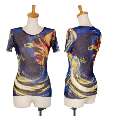 ジャンポールゴルチエJean Paul GAULTIER エンジェルプリントパワーネット半袖Tシャツ